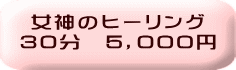 女神のヒーリング 30分　5，000円